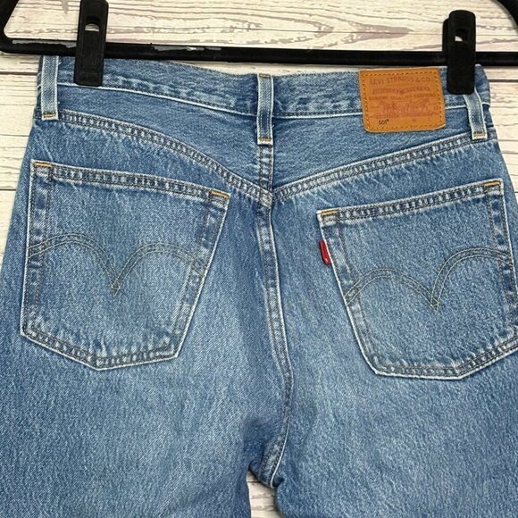 Levi's 501 Button Fly Distressed Bottoms 30 - Picture 6 of 9